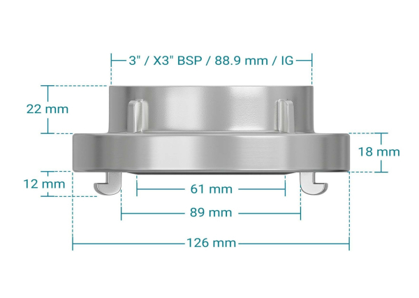 Storz Kupplungsadapter 3" mit BSP Innengewinde zu MUNI 300-600